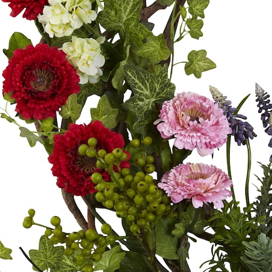 22” Spring Floral Wreath